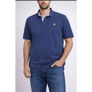 Abercrombie & Fitch Blue Short Sleeves Polo Shirt Yellow Logo Men’s XXL